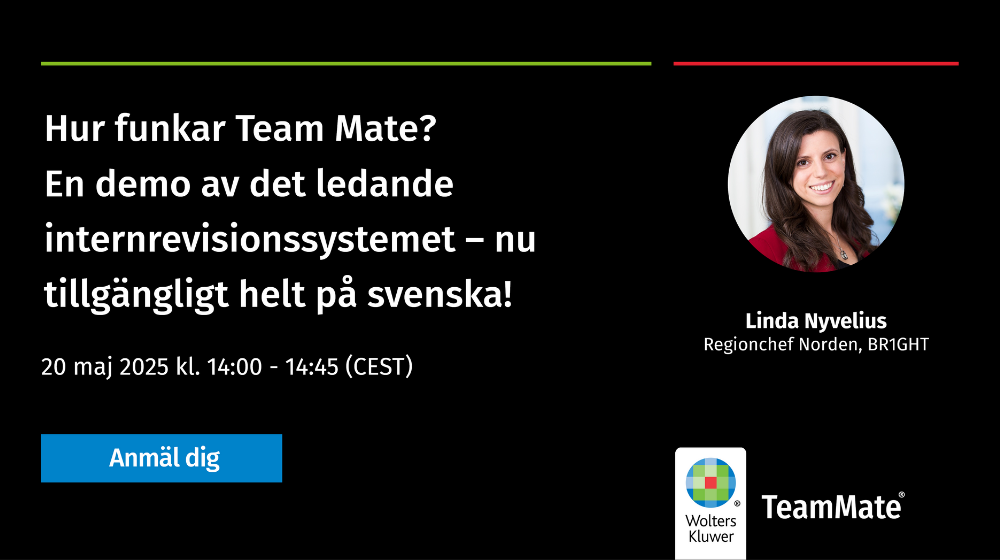 Hur funkar TeamMate? En demo av det ledande internrevisionssystemet – nu tillgängligt helt på svenska!